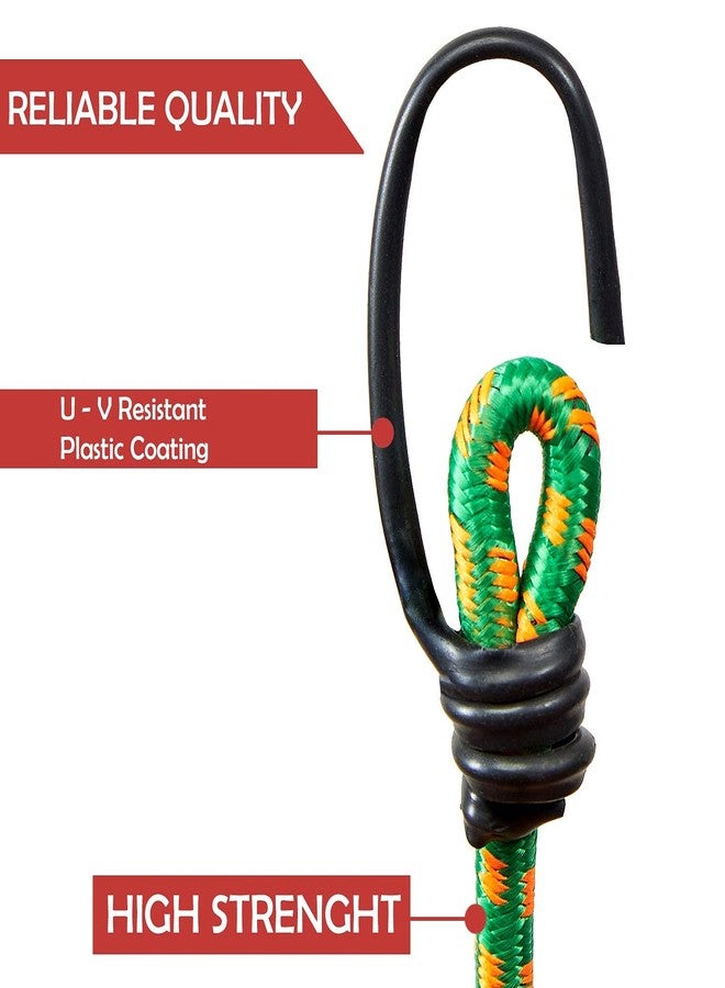 Aqbah High Strength Elastic Bungee Cord for Motocycle, Luggage Tying Rope with Hooks (Multicolour) - 6 FT Set of 4 - Image 3